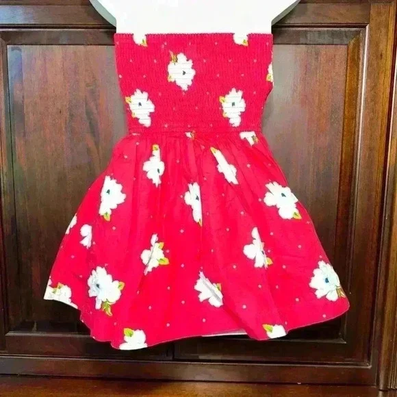 Abercrombie & Fitch Red Floral Dress Size L Kids - Picture 5 of 13